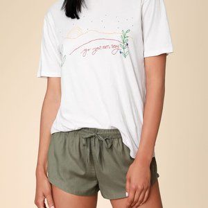 NWT RVCA Cut Corners Olive Green Woven Drawstring Shorts